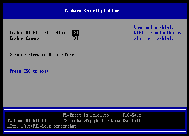 Wi-Fi / Bluetooth module disable option