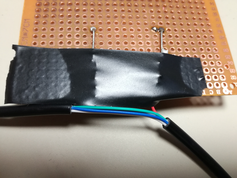 power cable soldered to resistors