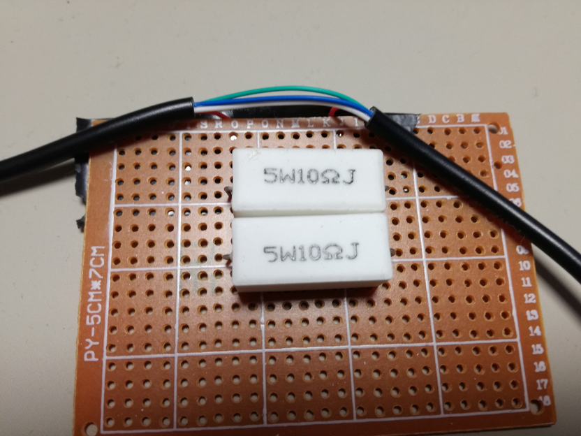 resistors on prototype board